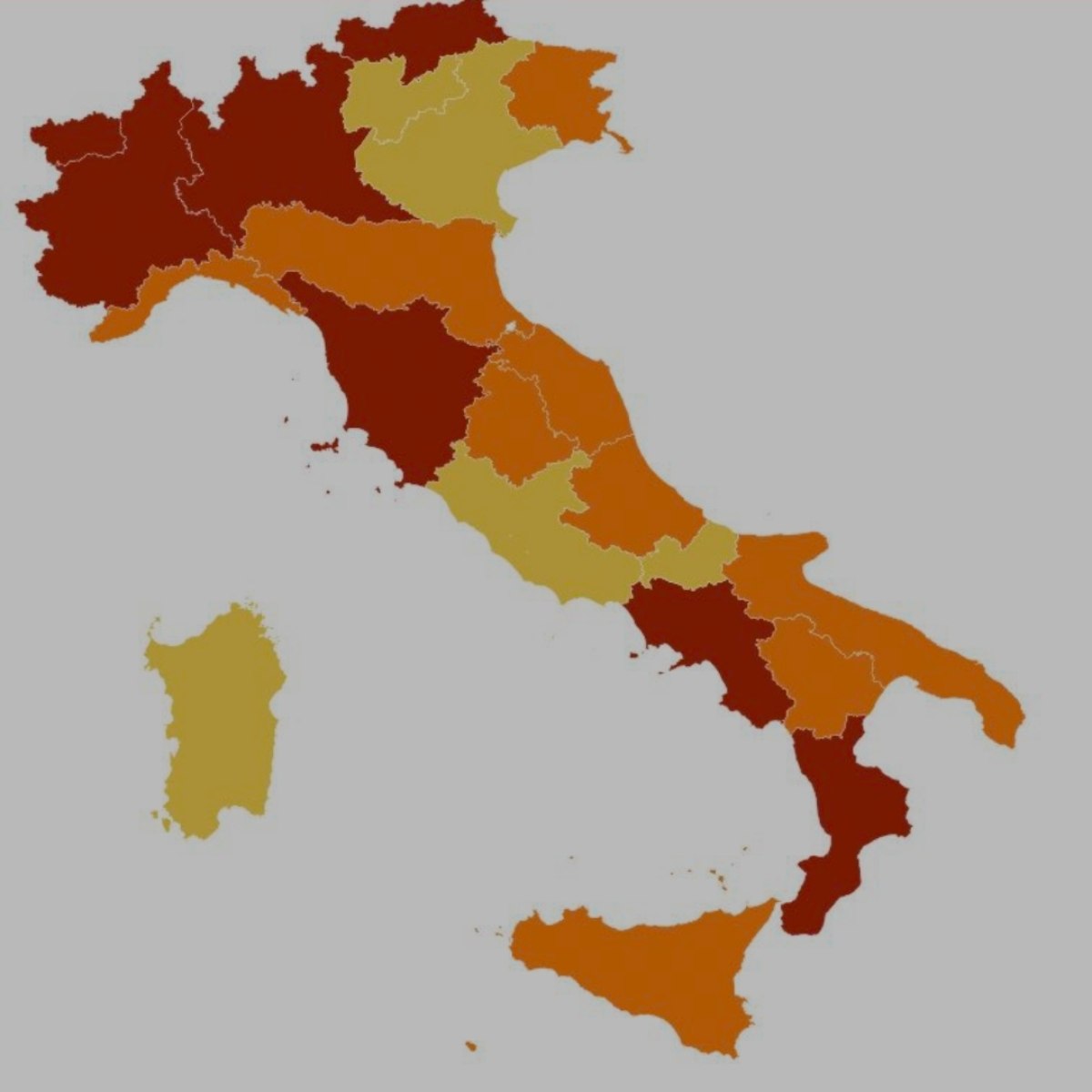 toscana e campania zone rosse