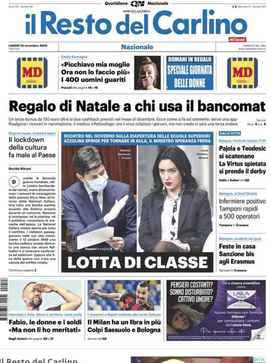 Rassegna stampa 23 novembre. I principali quotidiani italiani