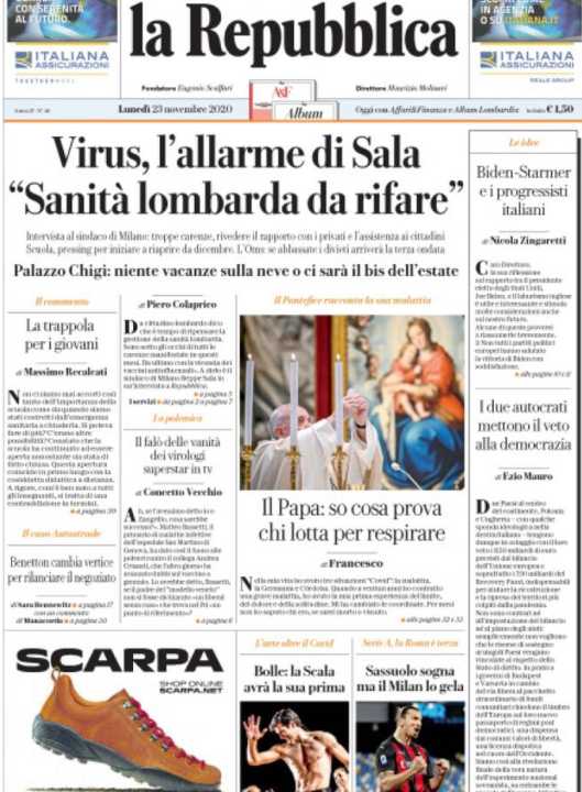 Rassegna stampa 23 novembre. I principali quotidiani italiani