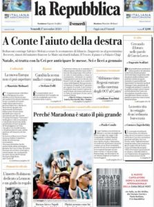 Rassegna stampa 27 novembre. I principali quotidiani italiani