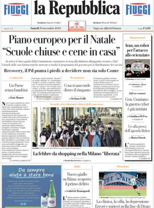 Rassegna stampa 30 novembre. I principali quotidiani italiani