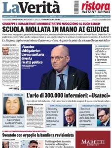 La prima pagina de La Verità