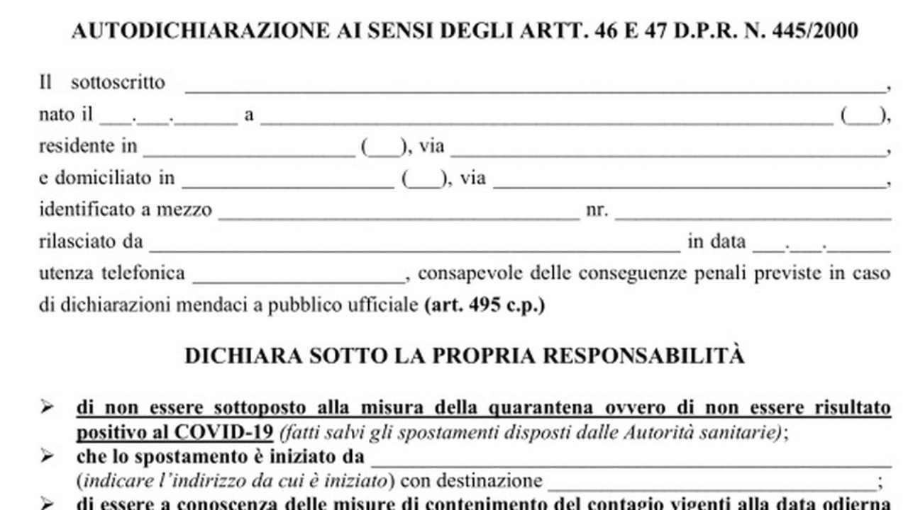 Nuovo DPCM, niente autocertificazioni: "E' tutto sulla fiducia"