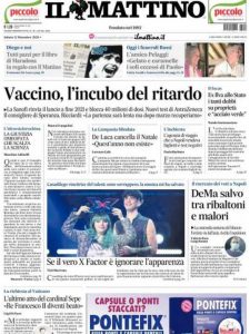 La prima pagina de Il Mattino