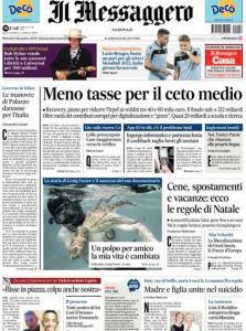 La rassegna stampa del 9 dicembre dei principali quotidiani italiani