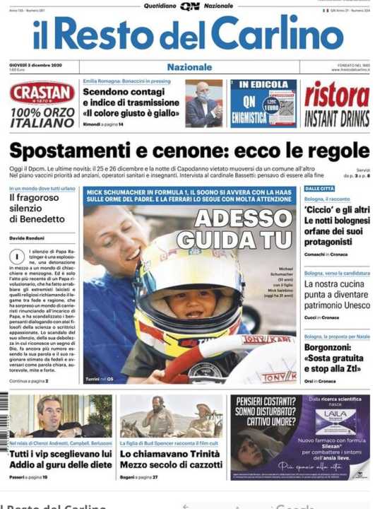 Rassegna stampa 3 dicembre. I principali quotidiani italiani