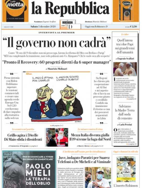 Rassegna stampa 5 dicembre. I principali quotidiani italiani