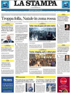 La prima pagina de La Stampa