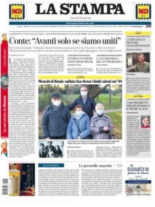 La prima pagina de La Stampa