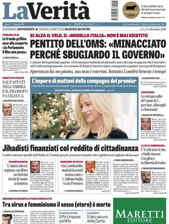 Rassegna stampa 3 dicembre. I principali quotidiani italiani
