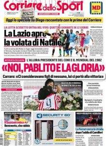 La prima pagina del Corriere dello Sport