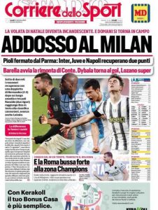 La prima pagina del Corriere dello Sport