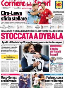 La prima pagina del Corriere dello Sport