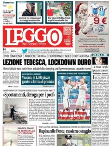 La prima pagina di Leggo