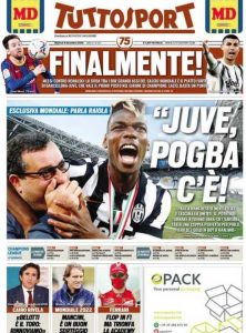 La prima pagina di Tuttosport