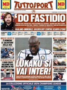 La prima pagina di Tuttosport