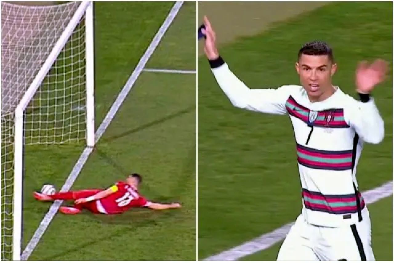 Cristiano Ronaldo furioso per il gol annullato: getta la fascia a terra