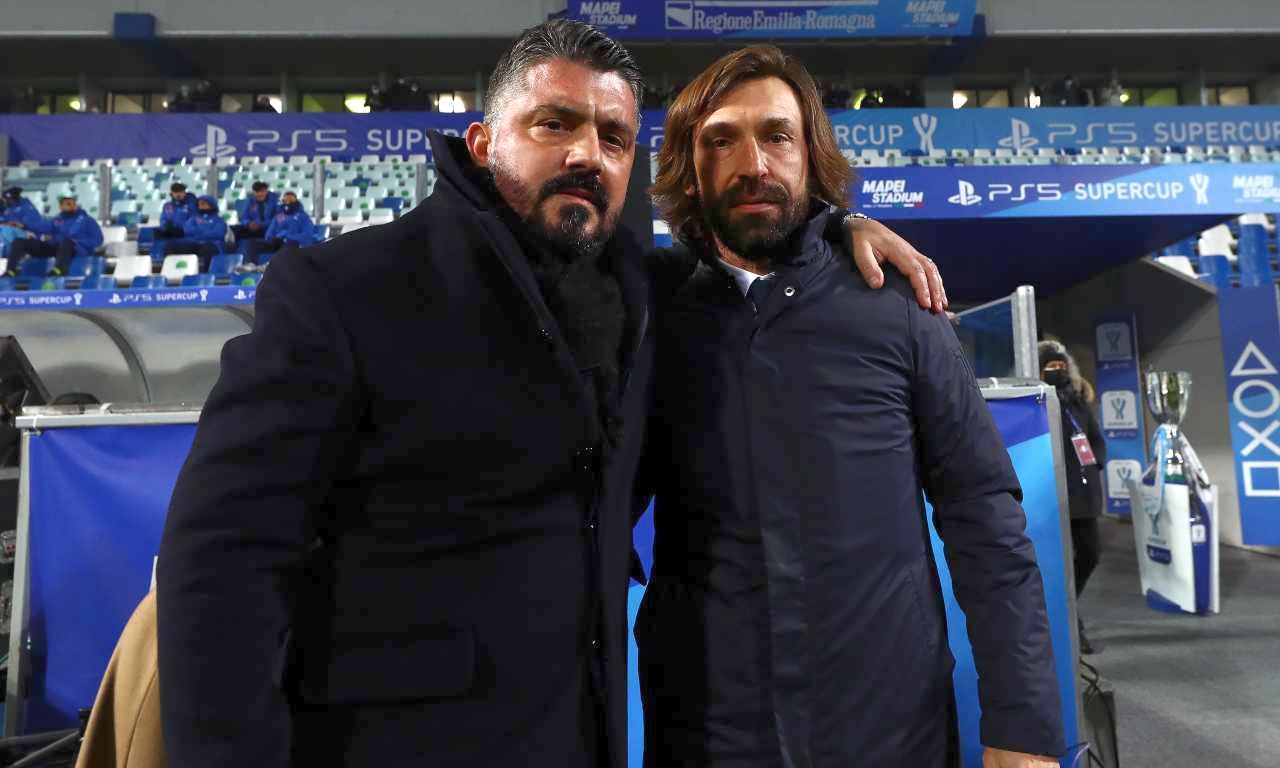 Juventus-Napoli, Gattuso dà "una mano" all'amico Pirlo e gli evita l'esonero