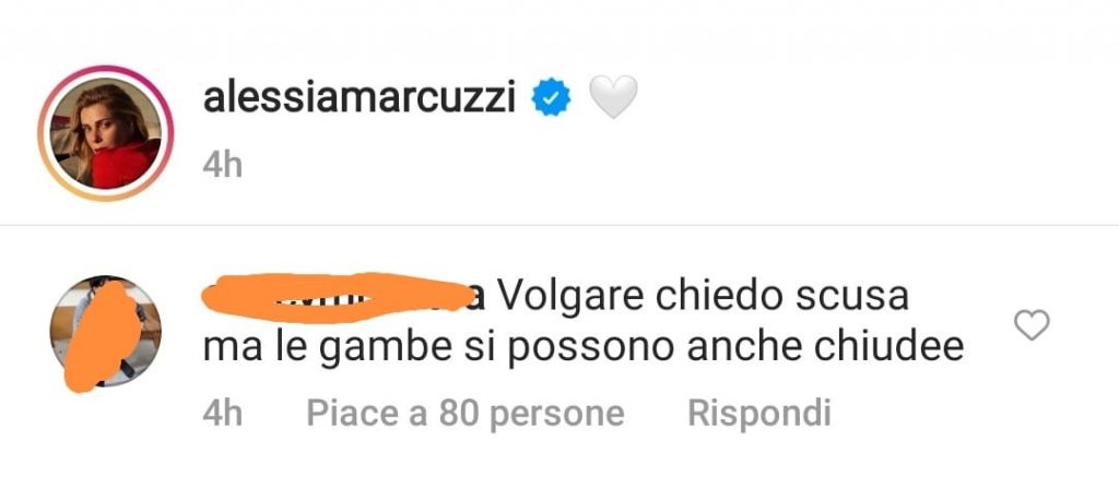 Alessia Marcuzzi commento