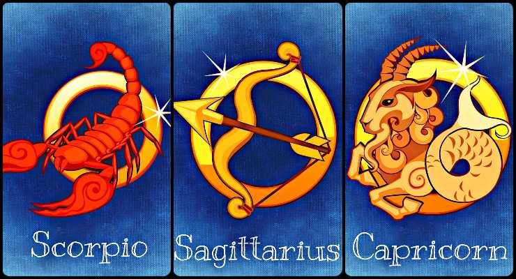 Scorpione, Sagittario, Capricorno